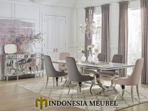 Meja Makan Minimalis Terbaru Luxury Stainless Modern Design IM-0081