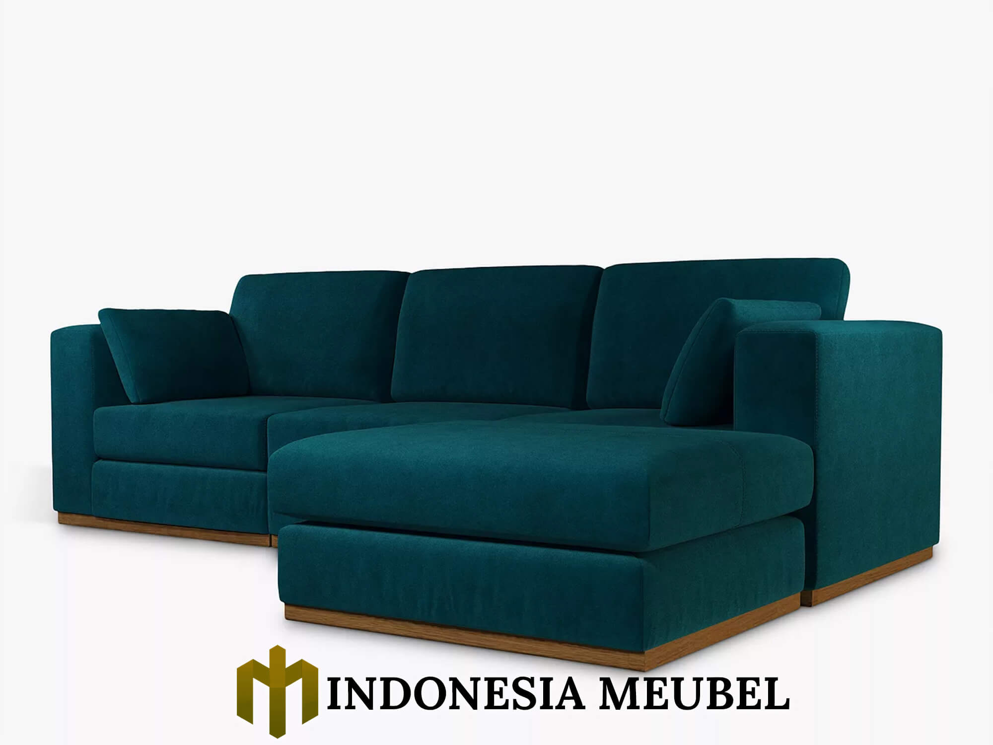New Sofa Sudut Minimalis Jepara Dark Green Soft Fabric IM-0078