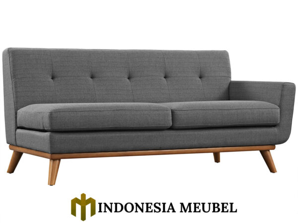 Sofa Sudut Jati Minimalis Full Fabric Grey Color IM-0020.1