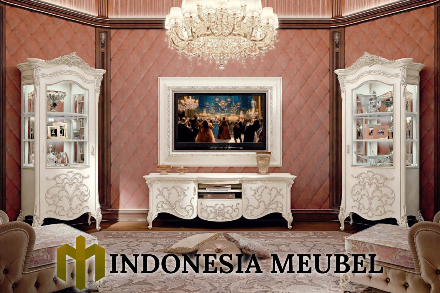 Bufet TV Mewah Terbaru Luxury Carving Jepara IM-0249