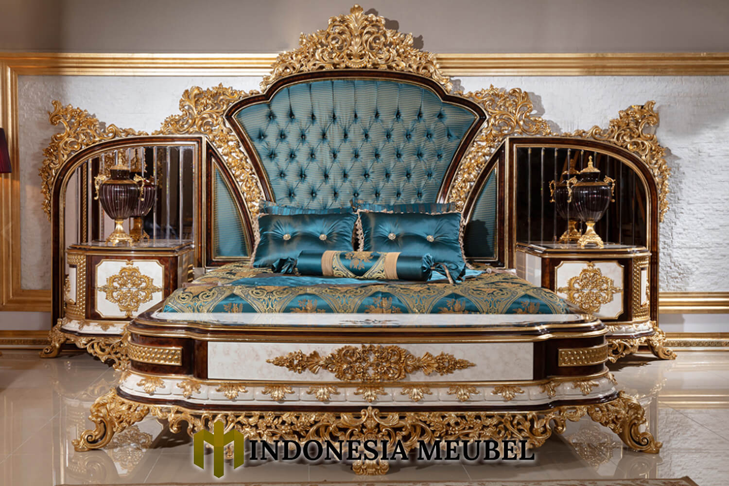 Tempat Tidur Mewah Model Raja Gorgeous Carving Design IM-0309
