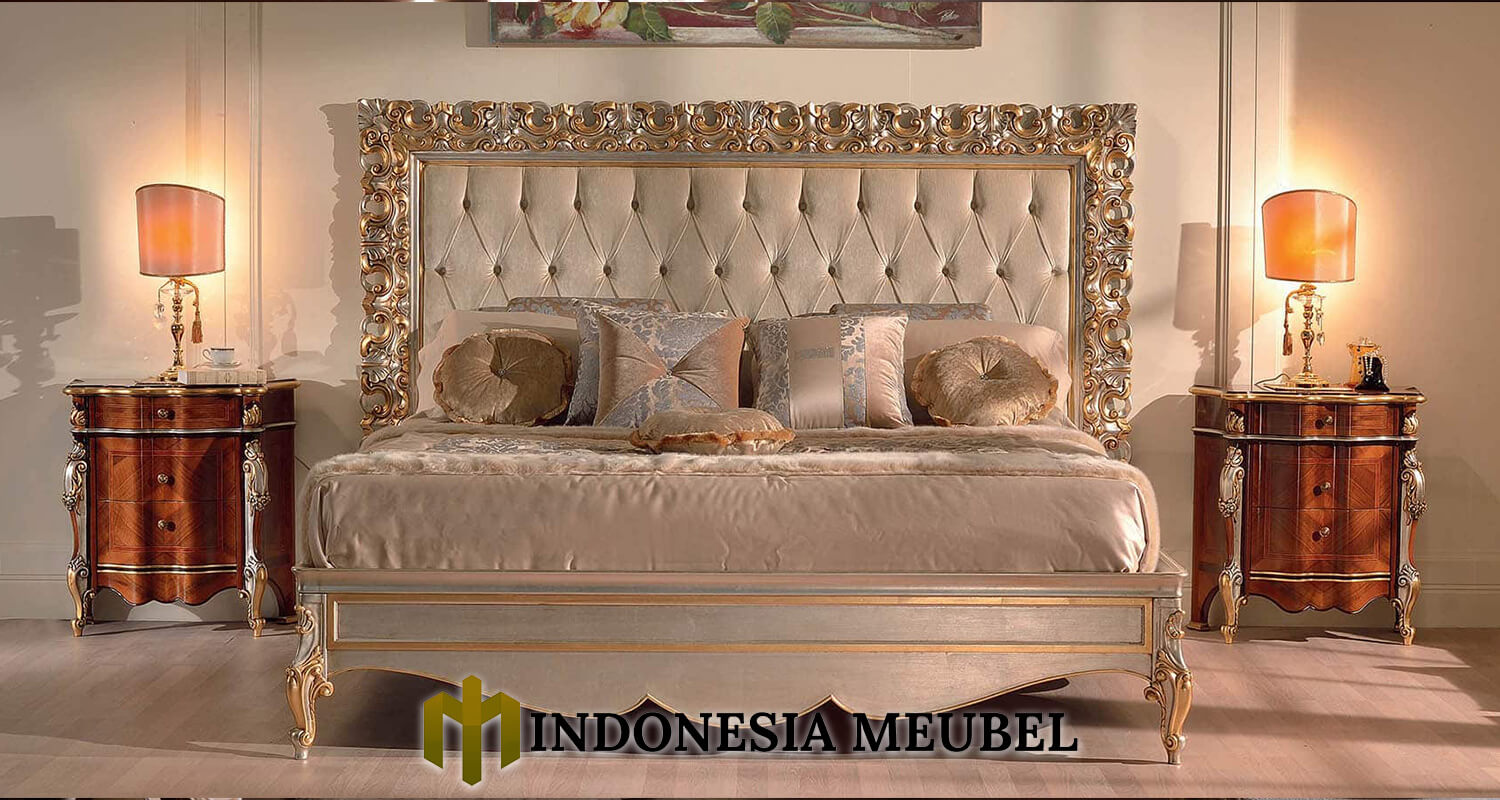 Desain Tempat Tidur Mewah Terbaru Luxury Carving Headboard IM-0523