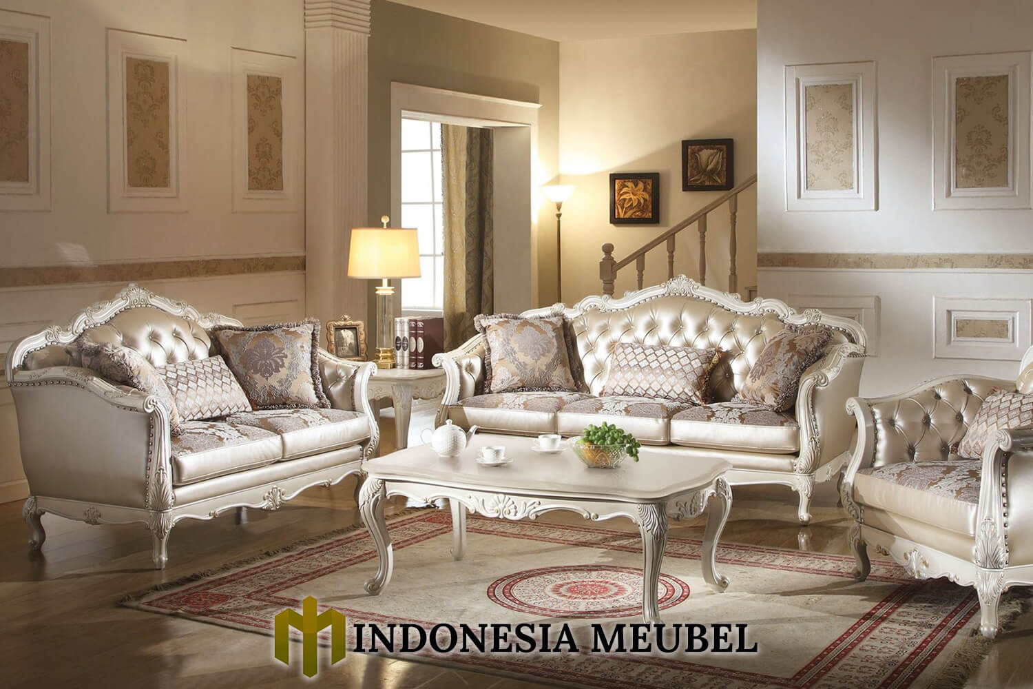Harga Sofa Ruang Tamu Mewah Jepara Glorious Style IM-0553