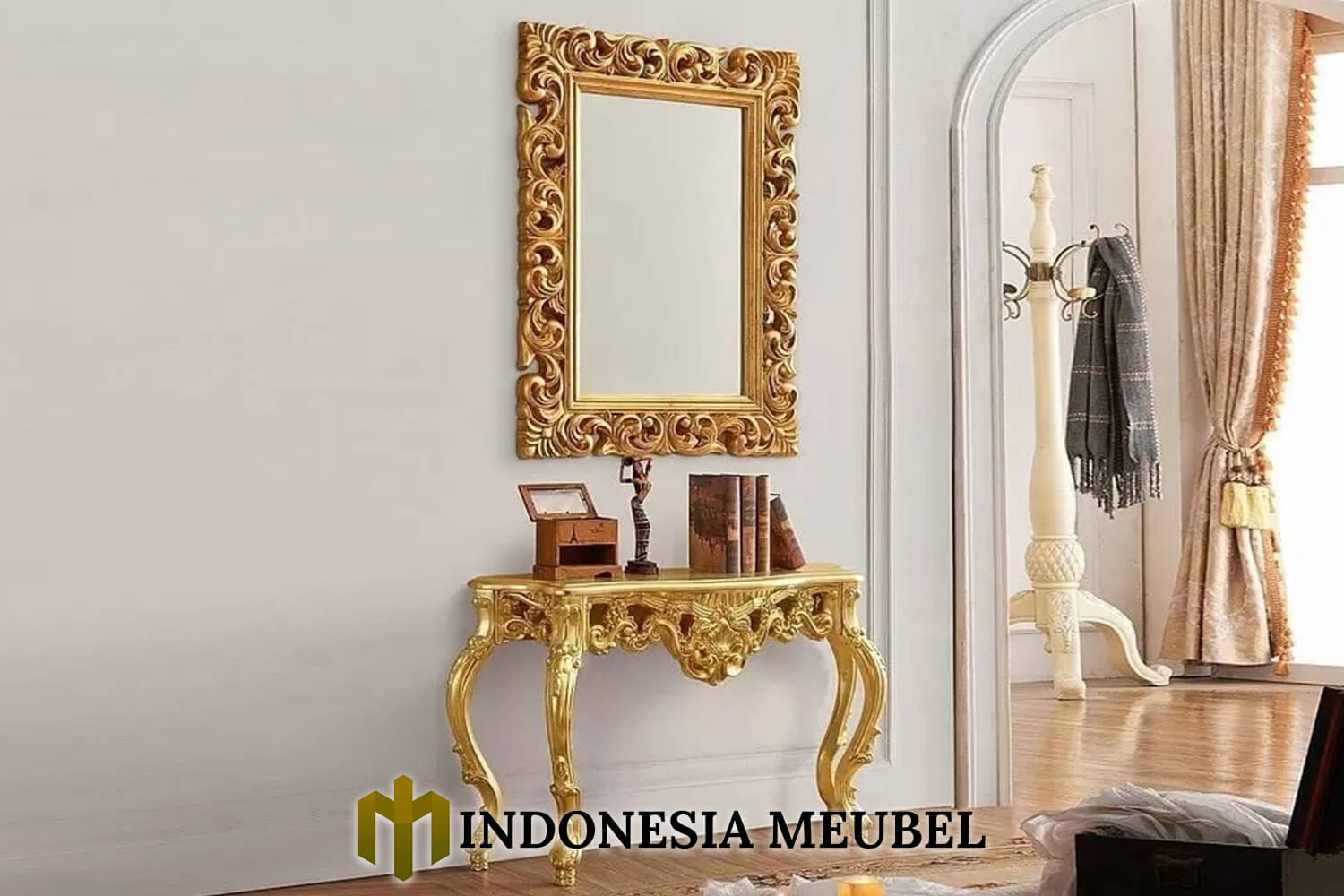 Meja Konsol Mewah Klasik Luxurious Great Golden Carving IM-0471