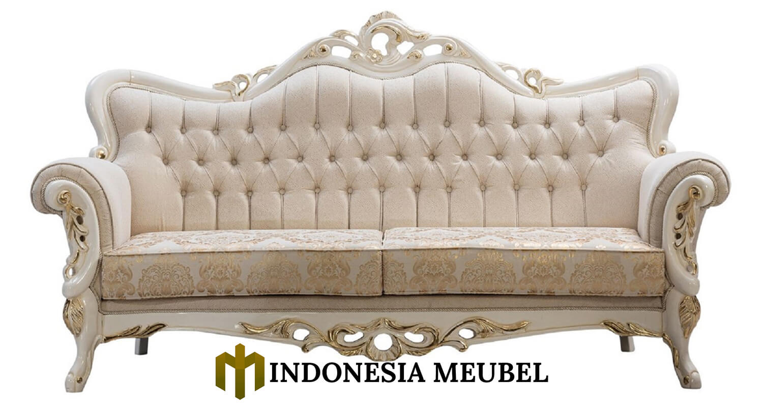 Set Sofa Tamu Mewah Terbaru Putih Duco Luxury Color IM-0589.1
