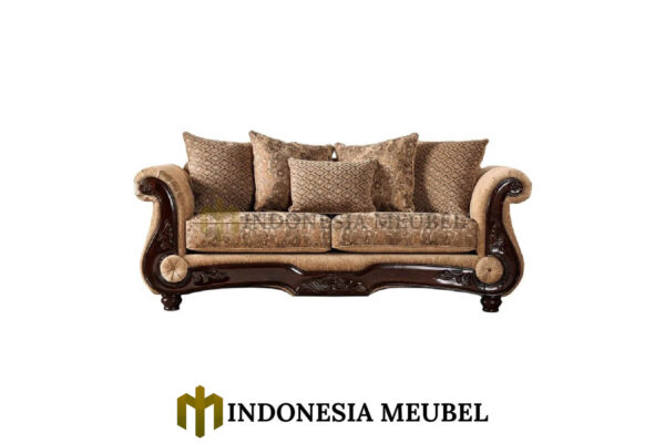Sofa Tamu Mewah Jati Natural Elegant Carving Style IM-0687.1