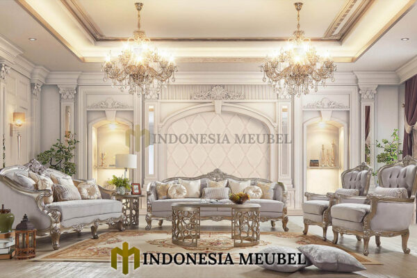 Sofa Tamu Mewah Terbaru Elegant Silver Luxury Carving IM-0688