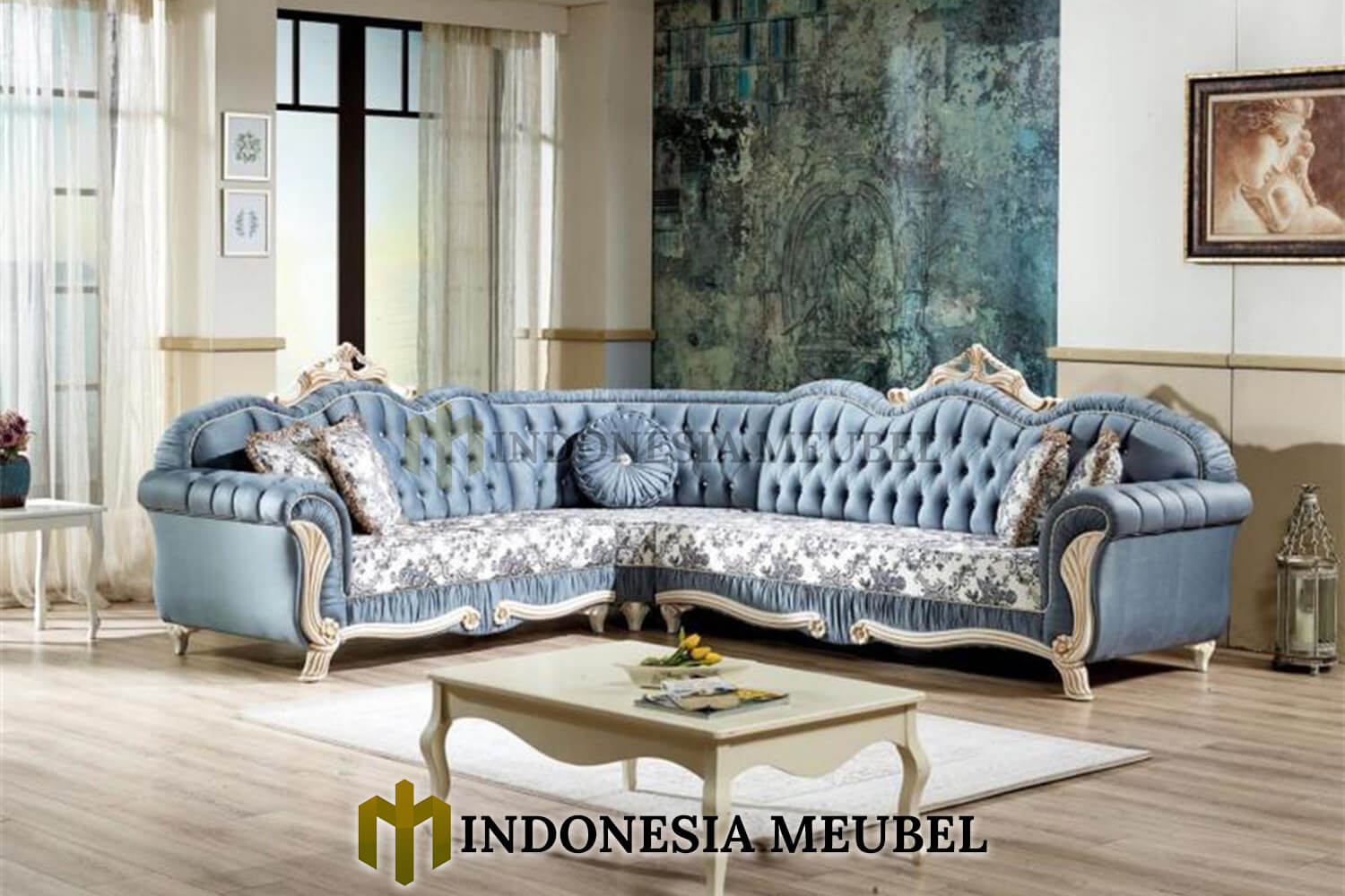 Sofa Sudut Mewah Ukiran Klasik Luxury Design Carving IM-0717