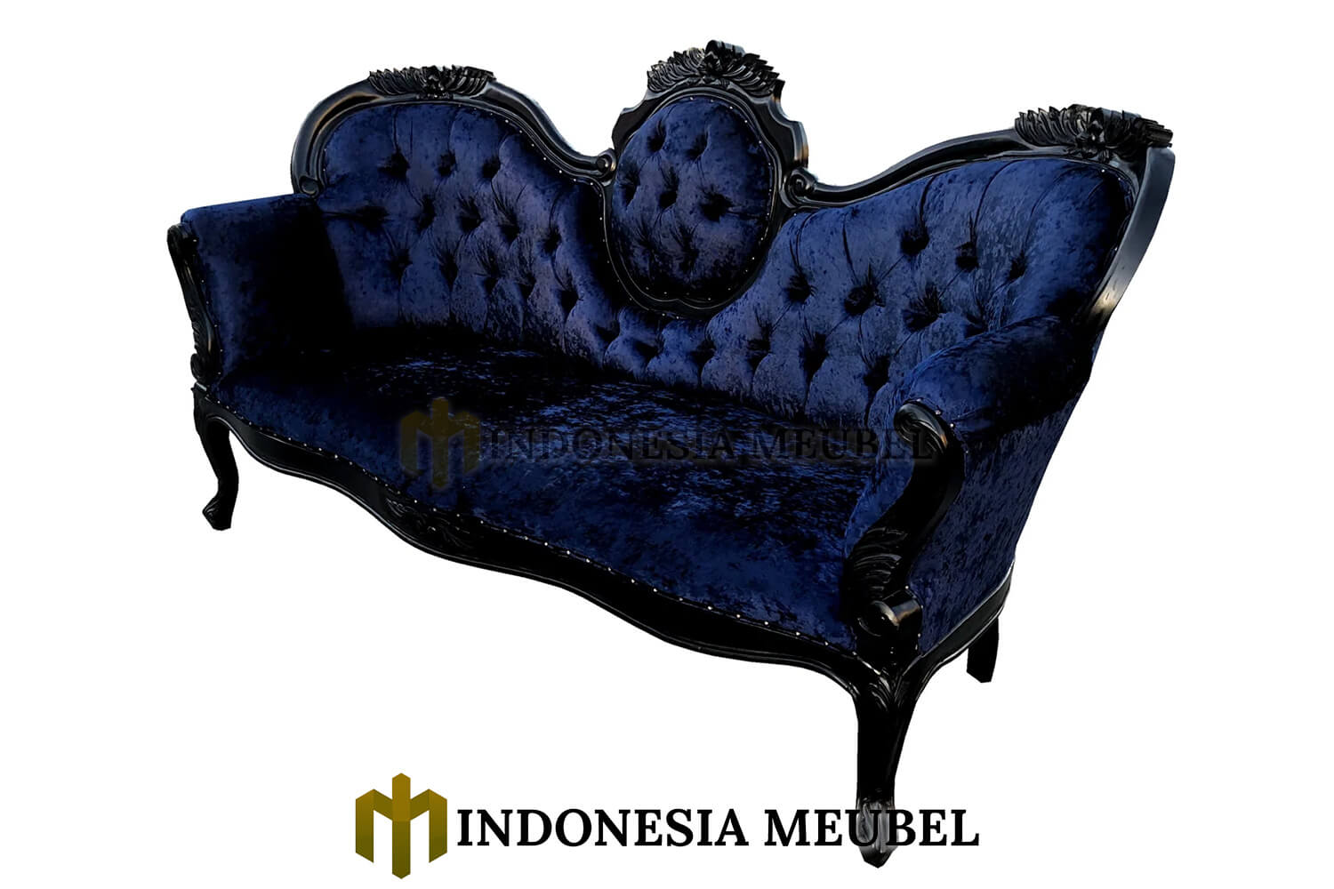 Sofa Tamu Mewah 2 Dudukan Beauty Dark Blue Beludru IM-100 1 Sofa Tamu Mewah 2 Dudukan Beauty Dark Blue Beludru IM-100