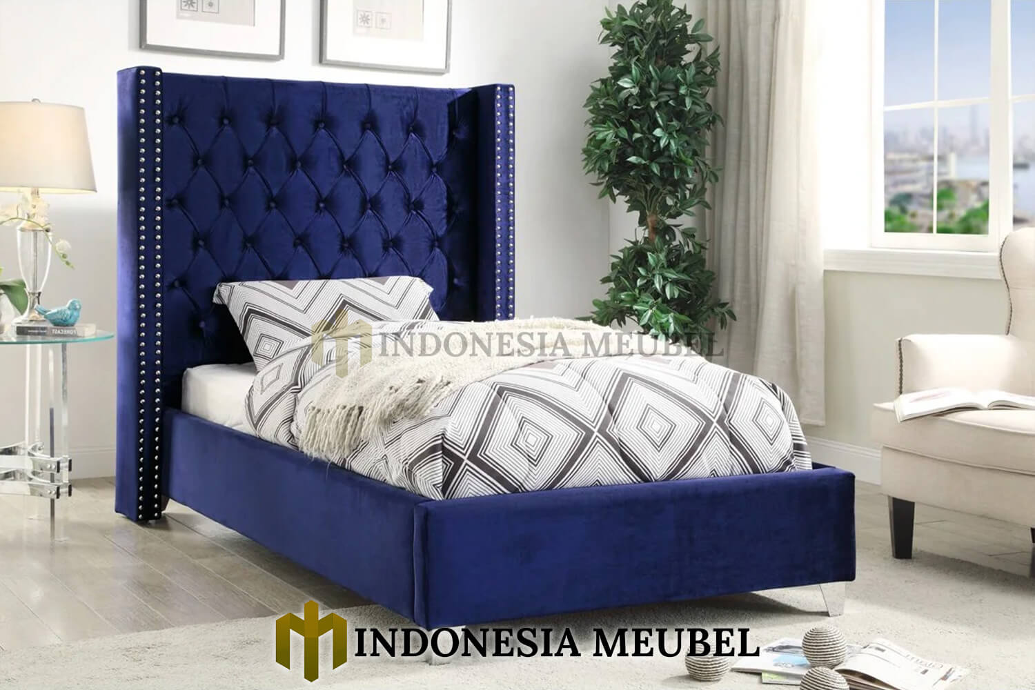 Dipan Minimalis Modern Blue Strong Exclusive Fabric IM-556 1 Dipan Minimalis Modern Blue Strong Exclusive Fabric IM-556