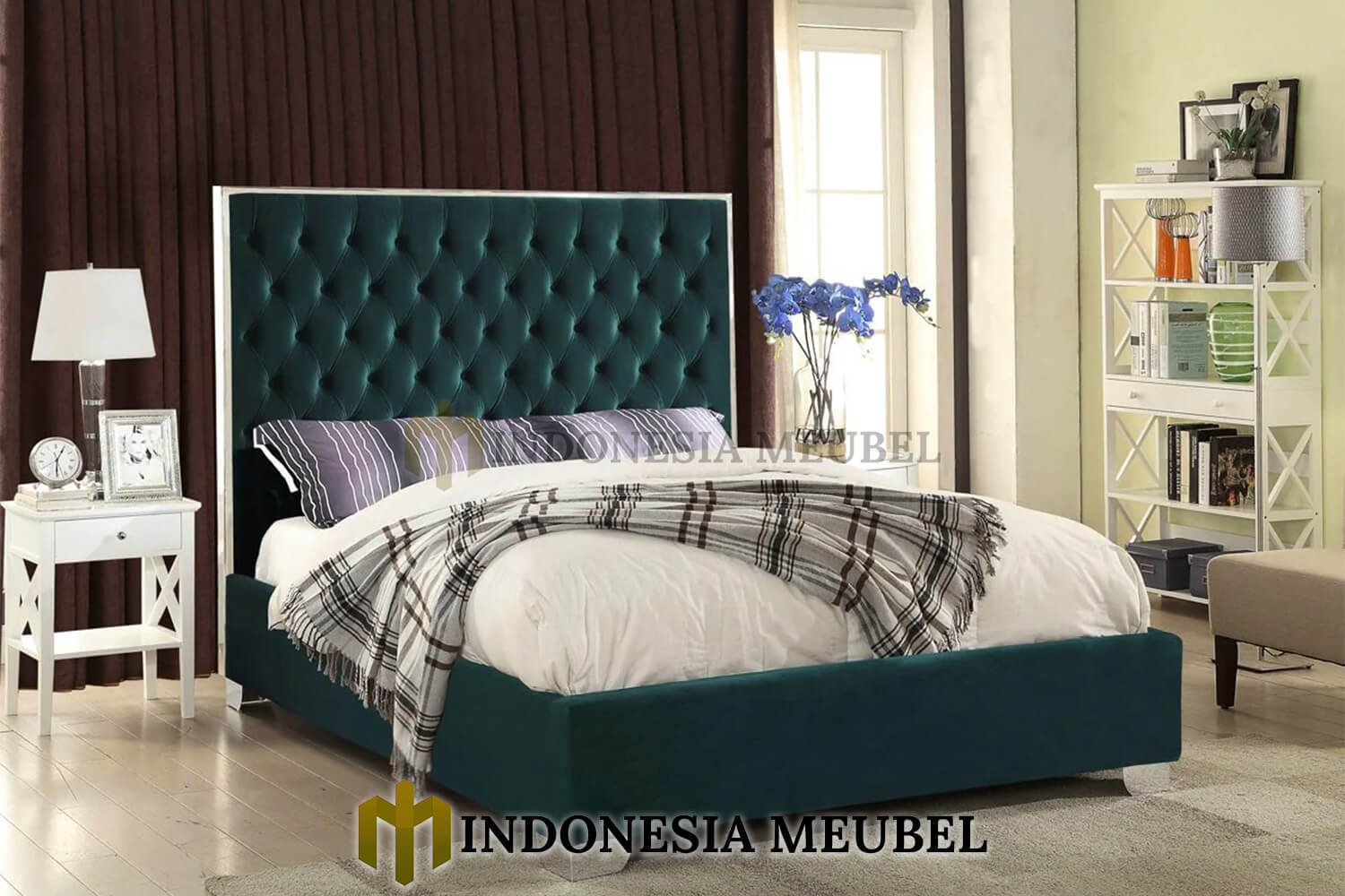 Dipan Minimalis Modern Softly Bludru Fabric Royal Foam IM-553 Dipan Minimalis Modern Softly Bludru Fabric Royal Foam IM-553