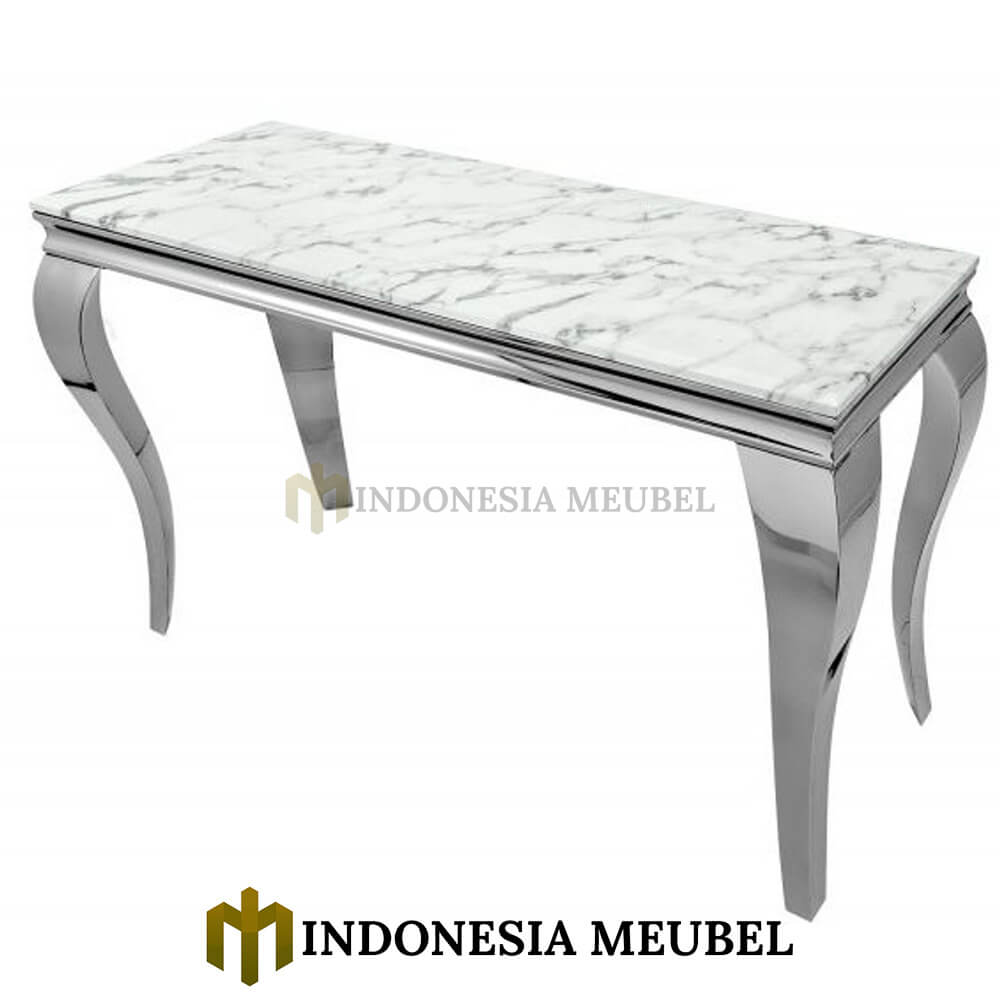 Meja Konsol Minimalis Modern Stainless Steel New Top Marble IM-588 1 Meja Konsol Minimalis Modern Stainless Steel New Top Marble IM-588