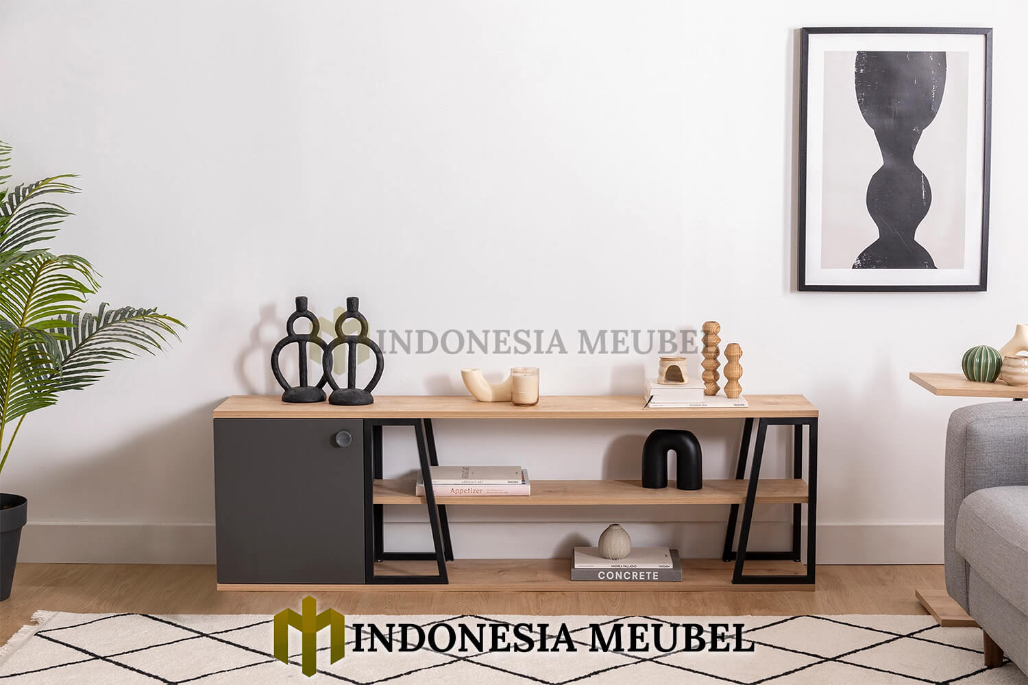 Meja TV Minimalis Terbaru Rangka Besi Simple Style IM-638