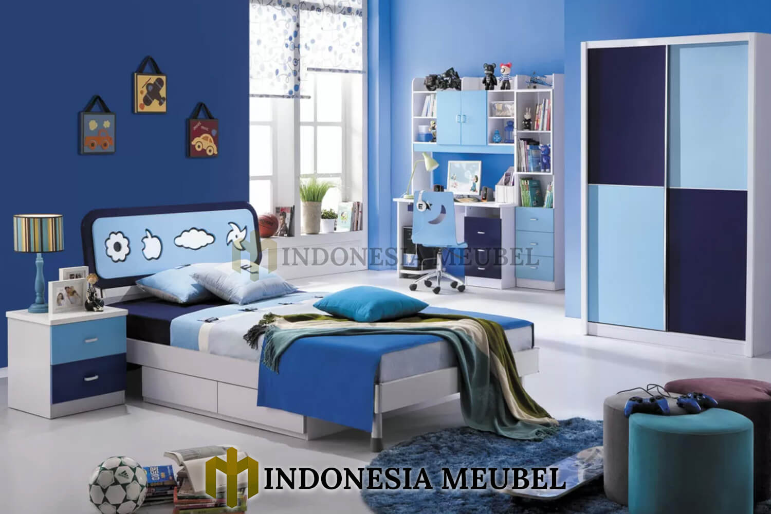 Set Tempat Tidur Anak Playful Puzzle Design Furniture Jepara IM-560