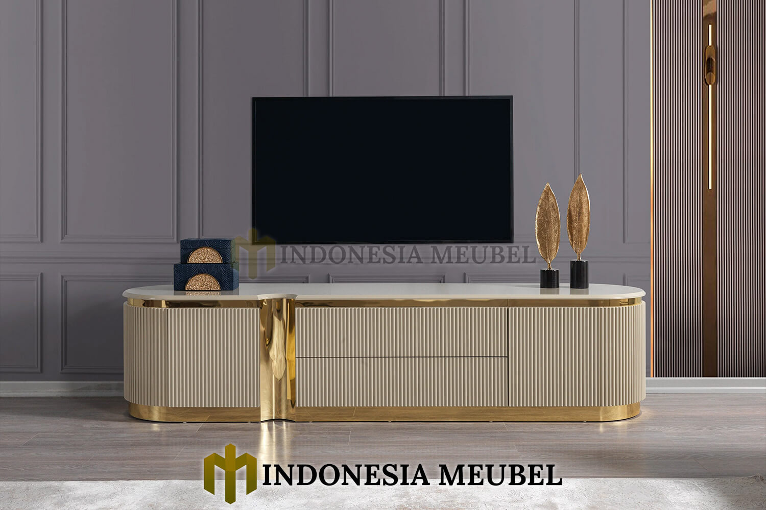 Meja TV Minimalis Modern Stainless Steel Model Mewah IM-699