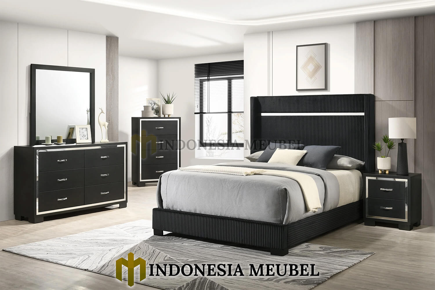 Tempat Tidur Minimalis Modern Elegant Black Duco Simple Style IM-686