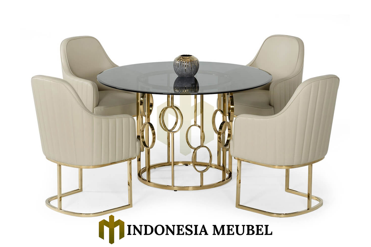 Meja Makan Minimalis Bundar Modern Elegant Stainless Steel IM-819 1 Meja Makan Minimalis Bundar Modern Elegant Stainless Steel IM-819