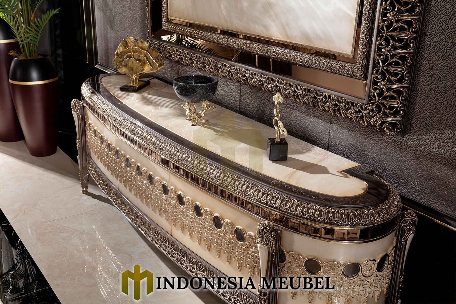 Set Bufet TV Mewah Turkish Carving Kingdom Design Luxury IM-797 3 Set Bufet TV Mewah Turkish Carving Kingdom Design Luxury IM-797.2