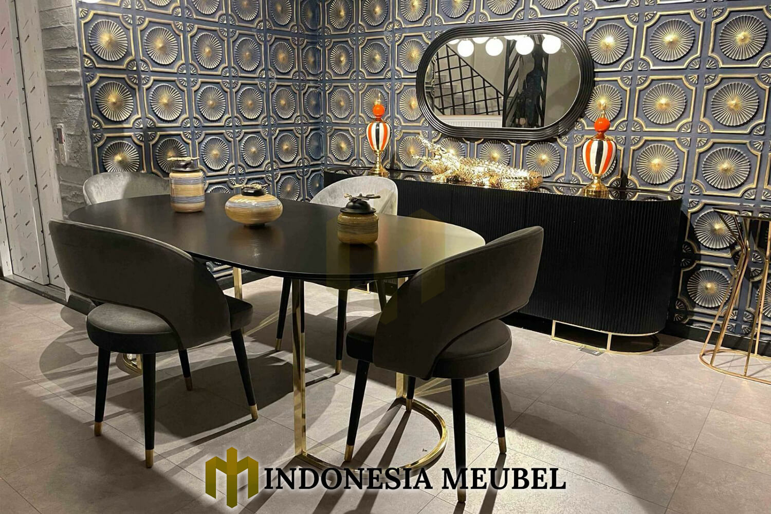 Meja Makan Minimalis Gianlucca Kaki Stainless Luxury Type IM-868