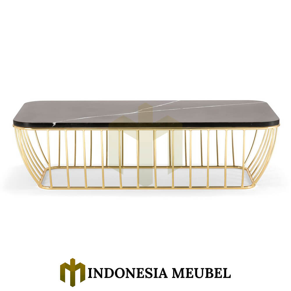 Meja Tamu Minimalis Modern Elegant Stainless Top Marmer IM-885