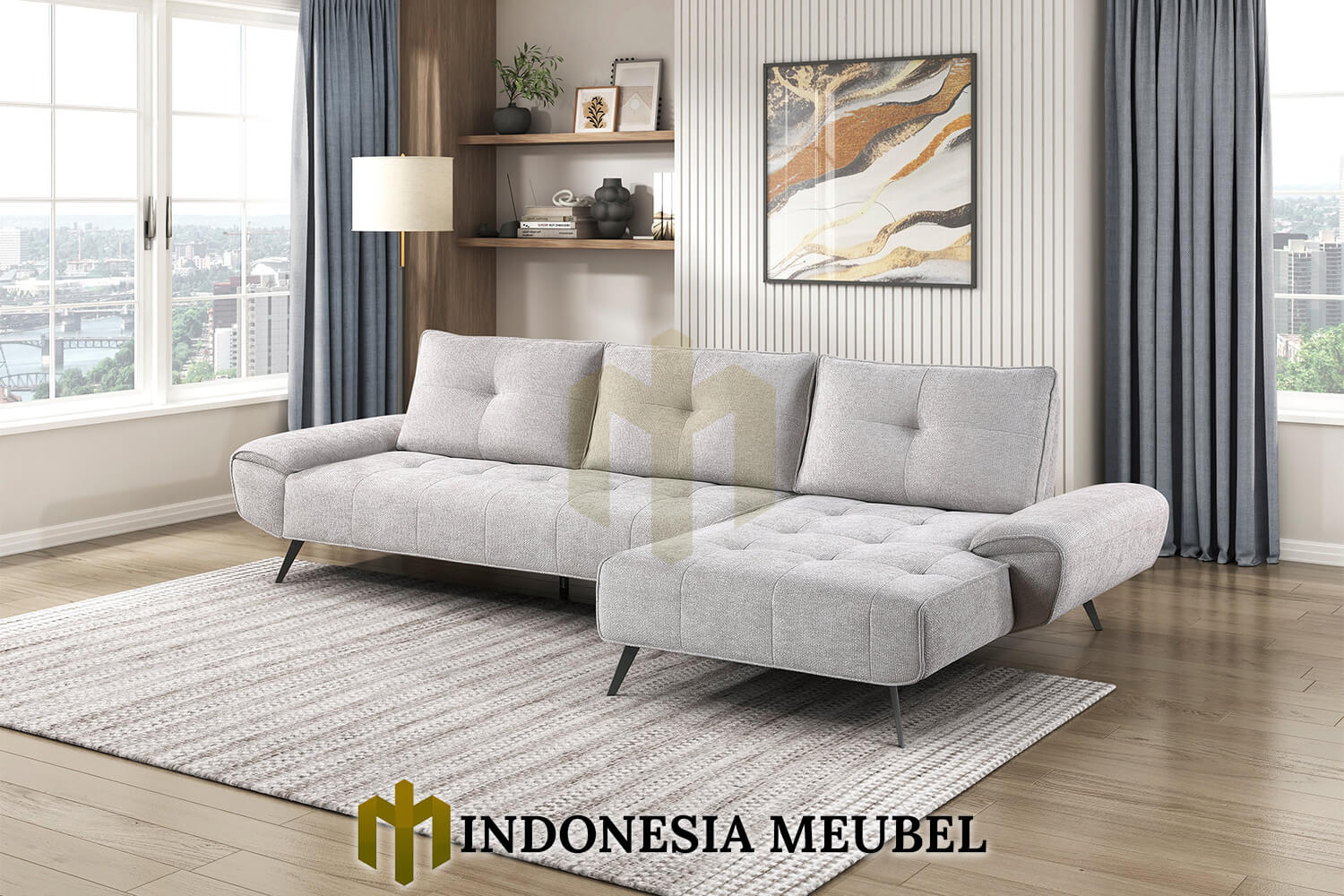 Sofa L Minimalis Terbaru Desain Simple Living Room IM-927