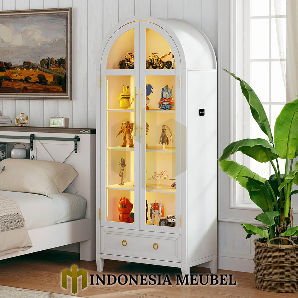 Lemari Hias Kaca Minimalis Putih Solid Duco Exclusive IM-985 2 Lemari Hias Kaca Minimalis Putih Solid Duco Exclusive IM-985.1