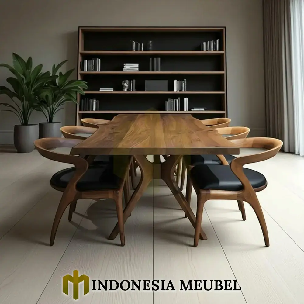 Meja Makan Minimalis Kayu Trembesi Solid Model Hiroshima IM-950 3 Meja Makan Minimalis Kayu Trembesi Solid Model Hiroshima IM-950.2