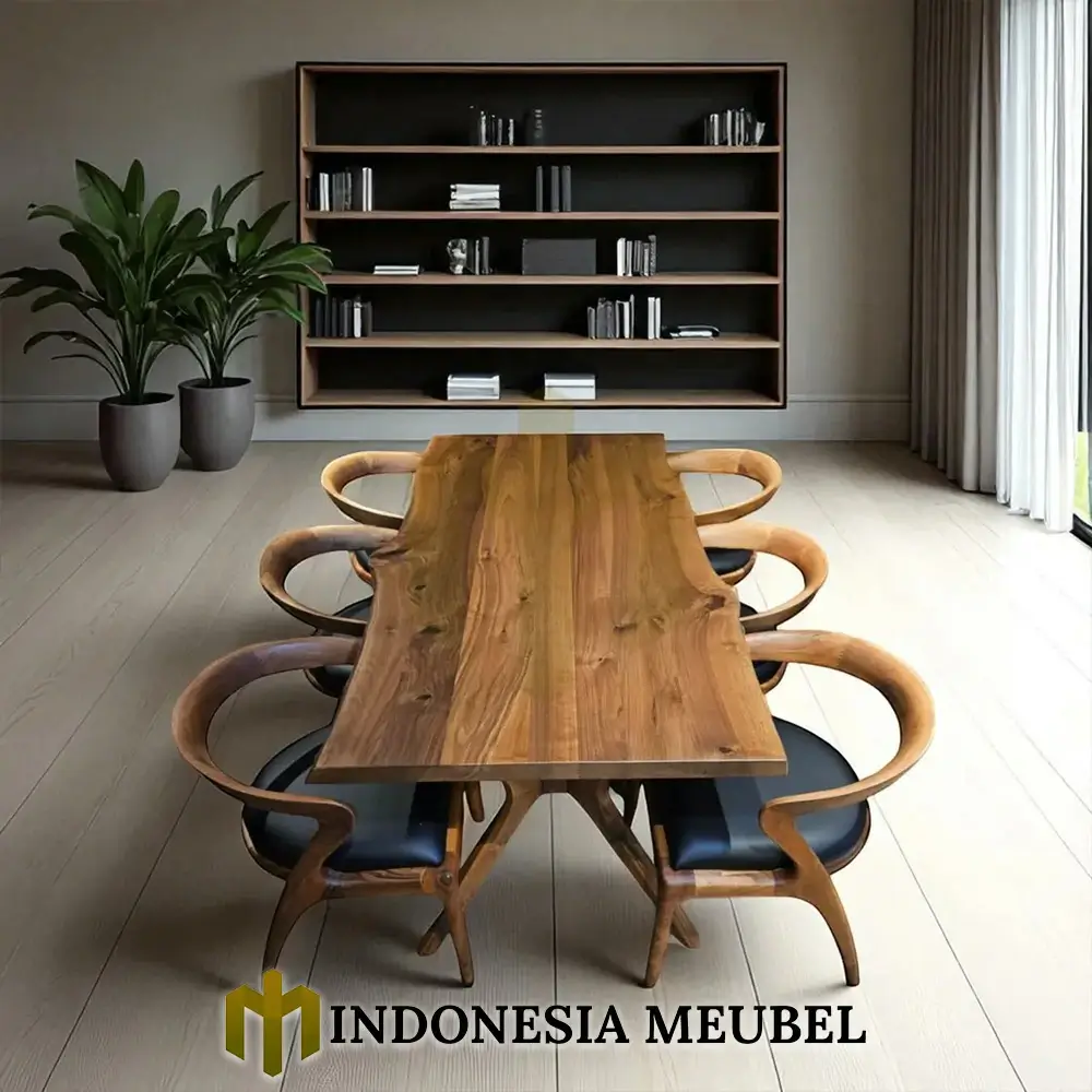 Meja Makan Minimalis Kayu Trembesi Solid Model Hiroshima IM-950 1 Meja Makan Minimalis Kayu Trembesi Solid Model Hiroshima IM-950