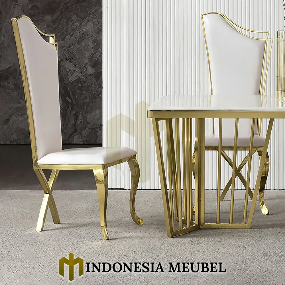 Meja Makan Stainless Steel Minimalis Modern Gold Candy IM-953 3 Meja Makan Stainless Steel Minimalis Modern Gold Candy IM-953.2