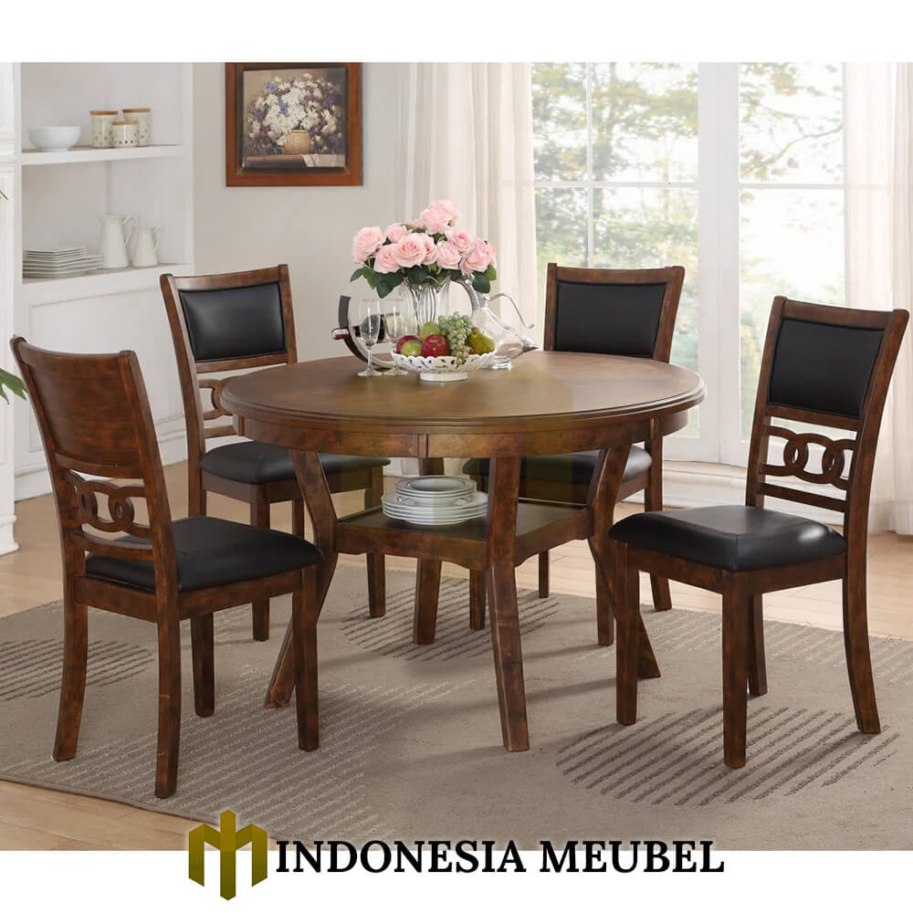 Meja Makan Bundar Minimalis Kayu Jati Ramadhan Sale IM-1009 2 Meja Makan Bundar Minimalis Kayu Jati Ramadhan Sale IM-1009.1