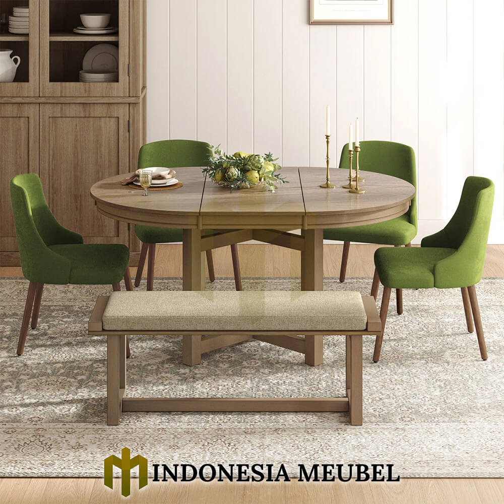Meja Makan Minimalis Bundar Rustic Style IM-1010 2 Meja Makan Minimalis Bundar Rustic Style IM-1010.1