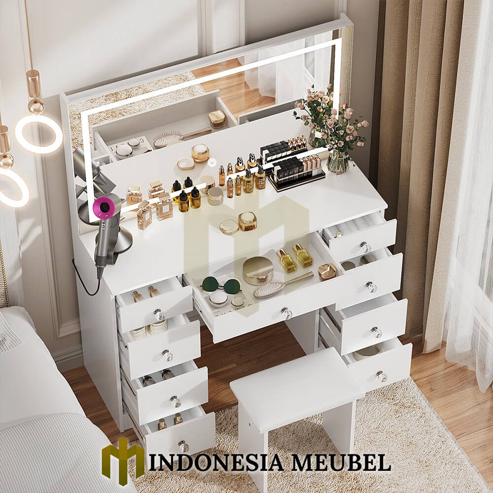 Meja Rias Putih Minimalis Terbaru Kombinasi Lampu LED IM-997 2 Meja Rias Putih Minimalis Terbaru Kombinasi Lampu LED IM-997.1