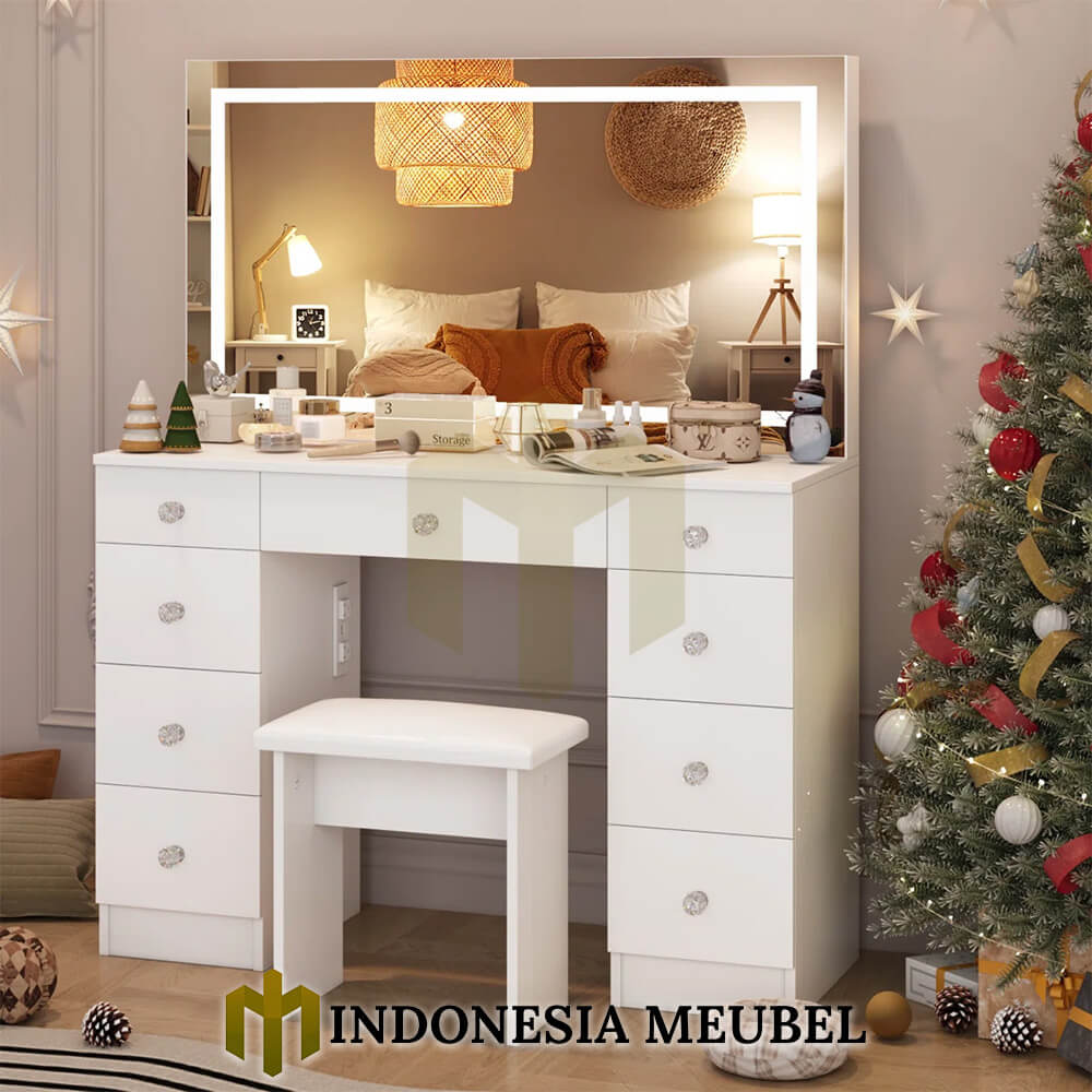 Meja Rias Putih Minimalis Terbaru Kombinasi Lampu LED IM-997 1 Meja Rias Putih Minimalis Terbaru Kombinasi Lampu LED IM-997