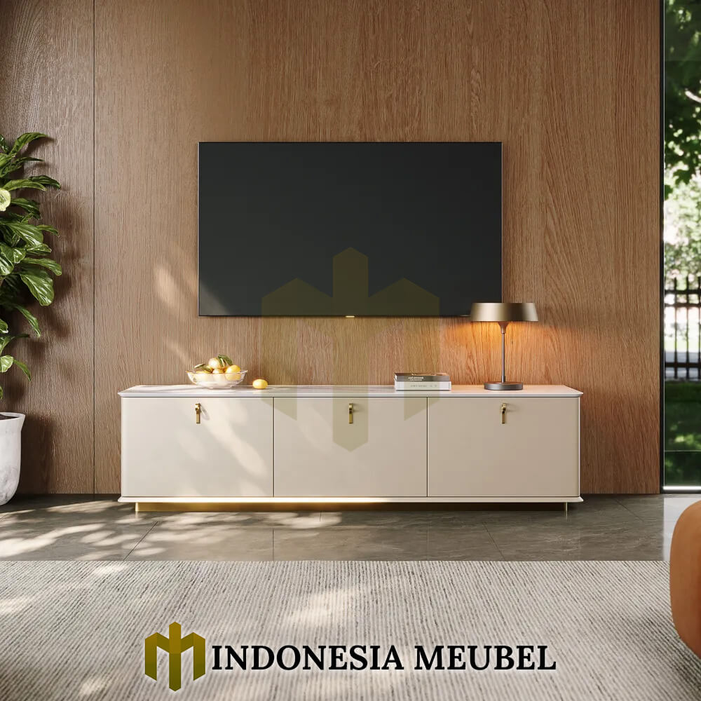 Promo Ramadhan Meja TV Minimalis Putih Solid Duco IM-1008