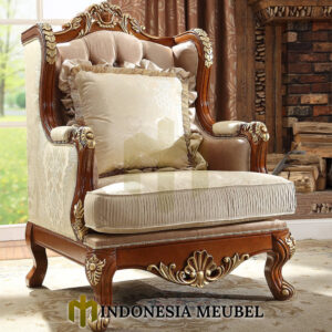 Kursi Sofa Mewah Jati Klasik Natural Golden Carving Combine IM-1093