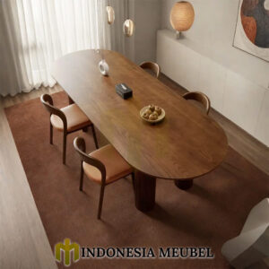 Harga Meja Makan Minimalis Jati Anggun Kayu Perhutani Solid IM-1132