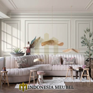 Sofa Minimalis Cantik Jepara Elegant Pink Fabric Color IM-1120