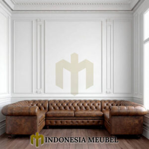Sofa Sudut Chesterfield Design Minimalis Eksklusif Leather IM-1144