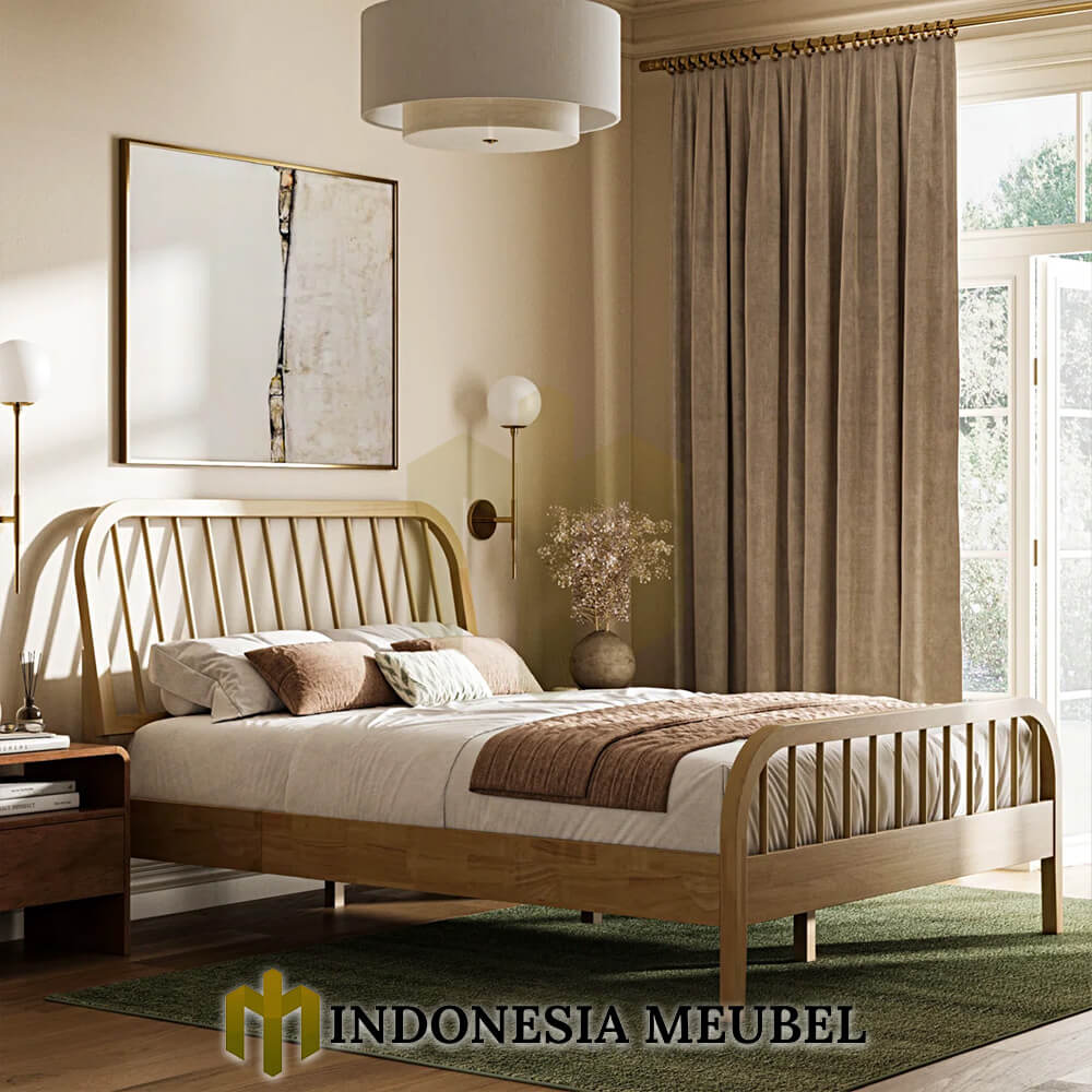 Tempat Tidur Minimalis Jati Vintage Design Natural Color IM-1126.2