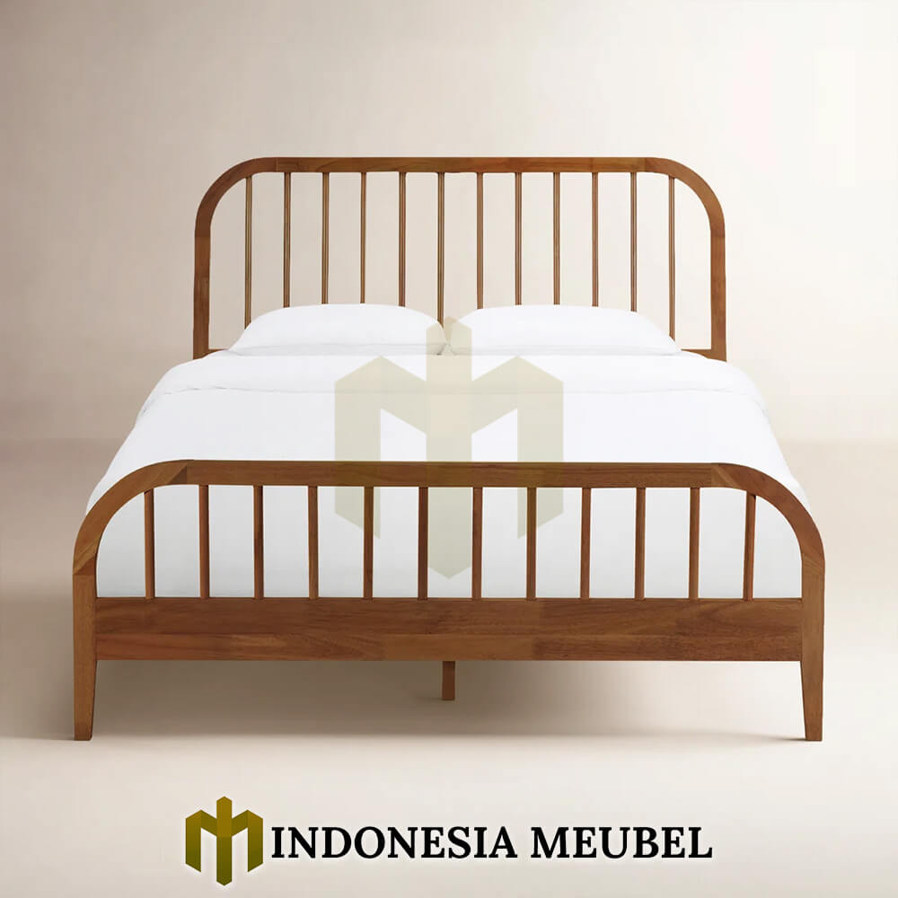 Tempat Tidur Minimalis Jati Vintage Design Natural Color IM-1126