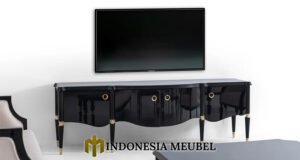 Bufet TV Minimalis Mewah Glossy Solid Duco Black Edition IM-1173