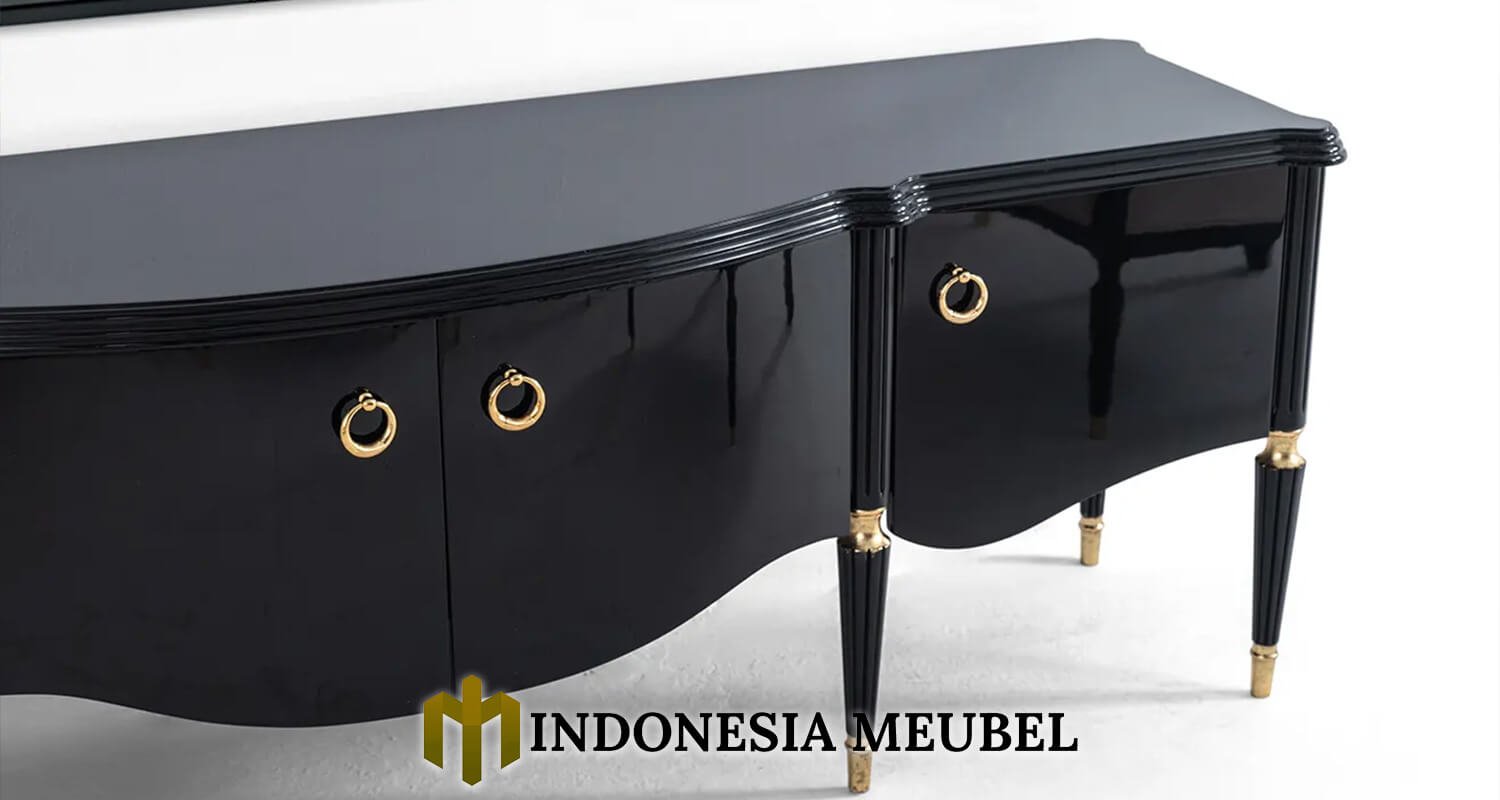 Bufet TV Minimalis Mewah Glossy Solid Duco Black Edition IM-1173 3 Bufet TV Minimalis Mewah Glossy Solid Duco Black Edition IM-1173.2