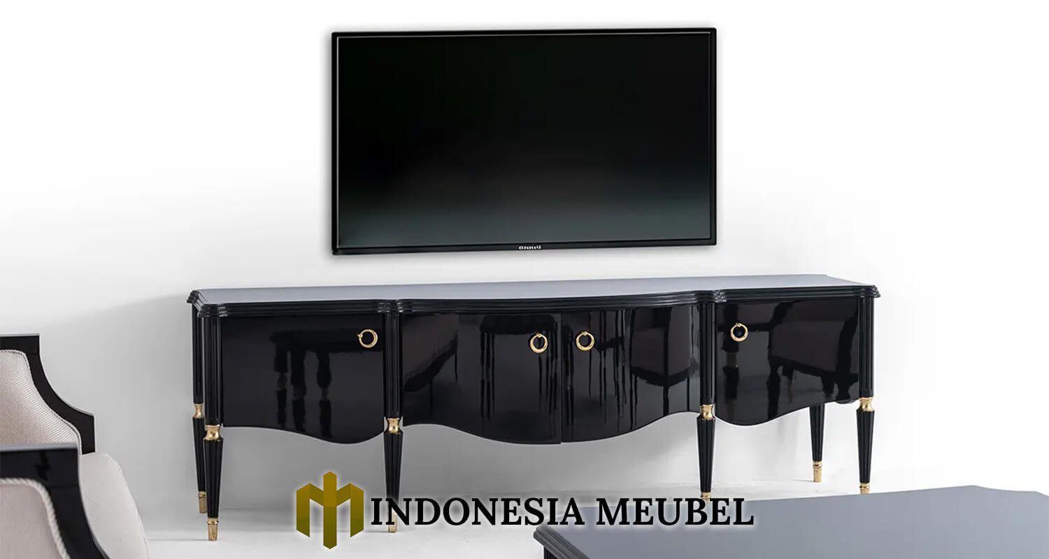 Bufet TV Minimalis Mewah Glossy Solid Duco Black Edition IM-1173 1 Bufet TV Minimalis Mewah Glossy Solid Duco Black Edition IM-1173