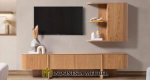 Meja TV Jati Jepara Minimalis Desain Cantik Natural Color IM-1176