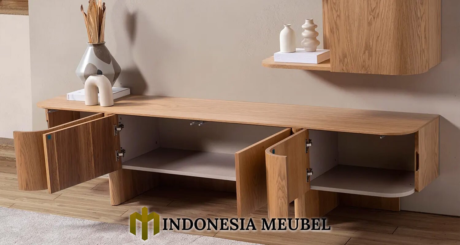 Meja TV Jati Jepara Minimalis Desain Cantik Natural Color IM-1176 2 Meja TV Jati Jepara Minimalis Desain Cantik Natural Color IM-1176.1