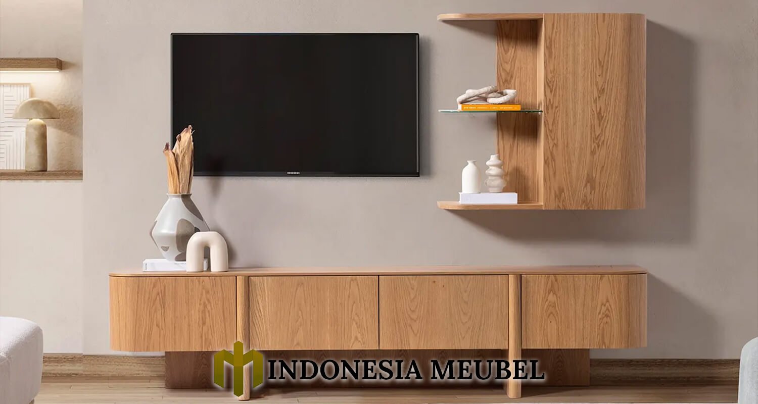Meja TV Jati Jepara Minimalis Desain Cantik Natural Color IM-1176 1 Meja TV Jati Jepara Minimalis Desain Cantik Natural Color IM-1176