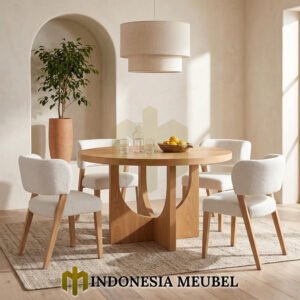 Meja Makan Jati Jepara Waterbase Color Premium Style IM 1191