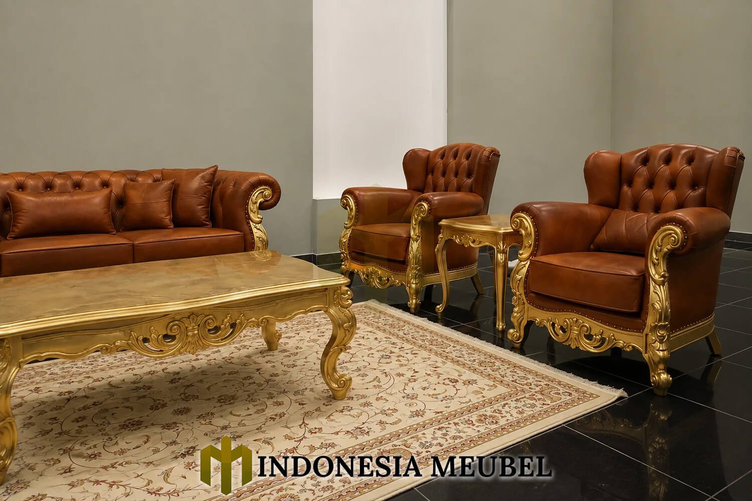 Set Sofa Mewah Jepara Luxury Gold Leaf Color IM-1216 3 Set Sofa Mewah Jepara Luxury Gold Leaf Color IM-1216.2
