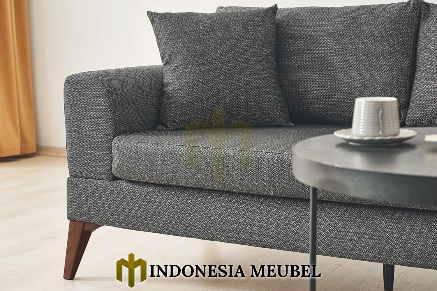 Sofa L Minimalis Fabric Linen Ash Grey Color IM-1222 3 Sofa L Minimalis Fabric Linen Ash Grey Color IM-1222.2