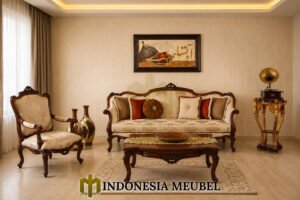 Sofa Tamu Mewah Kayu Jati Classic Natural Elegant Carving IM-1214